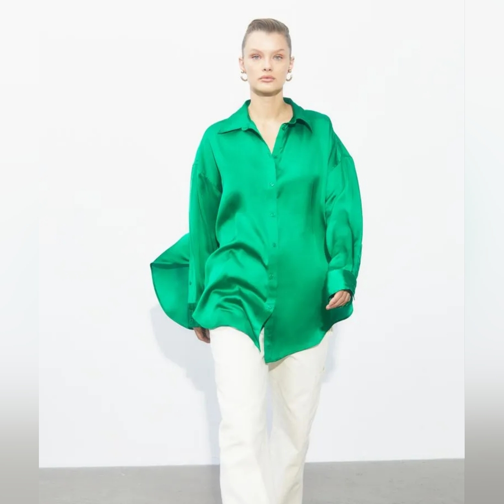 H&M Satin Oversize Blouse Size S
